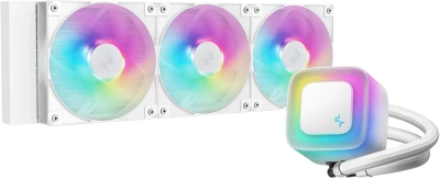 Система водяного охлаждения Deepcool LE360 WH V2 ARGB Soc-AM5/AM4/1200/1700/1851 белый 4-pin 19-31.6dB Al 250W 1632gr Ret (R-LE360-WHAMMN-G-2)