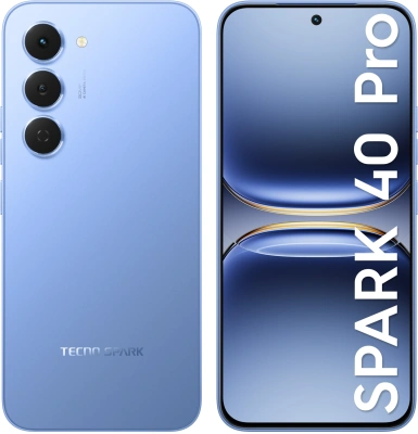 Смартфон Tecno Spark 40 Pro 256Gb 8Gb синий моноблок 3G 4G 2Sim 6.78" 1224x2720 Android 15 50Mpix 802.11 a/b/g/n/ac/ax NFC GPS GSM900/1800 Protect FM