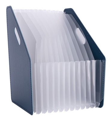 Папка с 13 прозр.вклад. Deli 63952DK-BLUE A4 полипропилен темно-синий с ручками