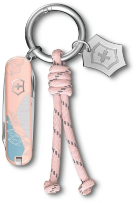 Нож перочинный Victorinox Classic SD Paris Style (0.6223.E221) 58мм 7функц. розовый подар.коробка в комплекте: шнурок