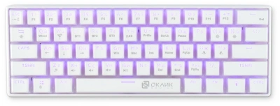 Клавиатура Оклик K763W механическая белый USB беспроводная BT/Radio Multimedia for gamer LED (1920562) кабель 1.5м