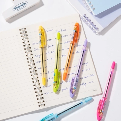 Ручка шариков. Deli EQ40T d=0.7мм син. черн. карт.уп. резин. манжета чернила пониженной вязкости