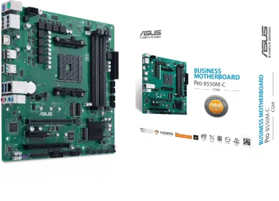 Материнская плата Asus PRO B550M-C/CSM Soc-AM4 AMD B550 4xDDR4 mATX AC`97 8ch(7.1) GbLAN RAID+HDMI+DP