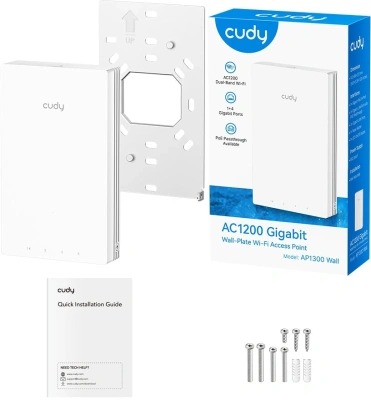 Точка доступа Cudy AP1300 Wall AC1300 10/100/1000BASE-TX белый