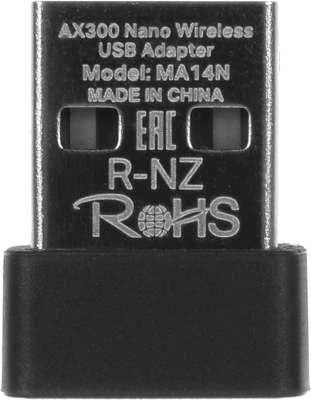 Сетевой адаптер Wi-Fi Mercusys MA14N AX300 USB 2.0 (ант.внутр.) 1ант.
