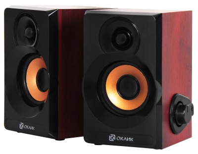 Колонки Оклик OK-161 2.0 черный/вишня 6Вт