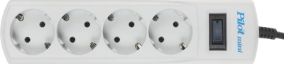Сетевой фильтр Pilot mini 1.8м (4 розетки) белый (коробка)