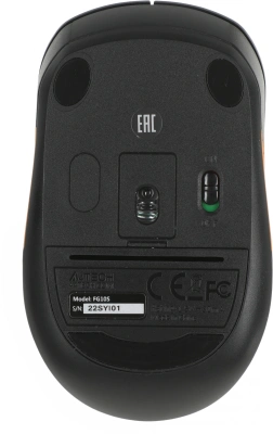 Мышь A4Tech Fstyler FG10S черный/оранжевый оптическая 2000dpi silent беспров. USB для ноутбука 4but (FG10S ORANGE)
