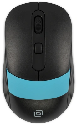 Мышь Оклик 310MW черный/синий оптическая 3200dpi беспров. USB для ноутбука 4but (1869090)
