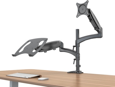 Кронштейн для монитора/ноутбука Cactus CS-VM-LH08-BK черный 13"-32" макс.16кг настольный поворот и наклон