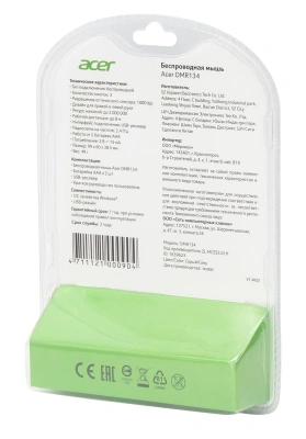 Мышь Acer OMR134 серый оптическая 1000dpi беспров. USB для ноутбука 3but (ZL.MCEEE.01H)