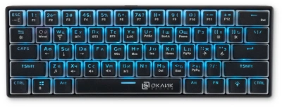 Клавиатура Оклик K763W механическая черный USB беспроводная BT/Radio Multimedia for gamer LED (1920548) кабель 1.5м