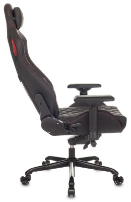 Кресло игровое Knight Titan черный/красный ромбик экокожа с подголов. крестов. металл